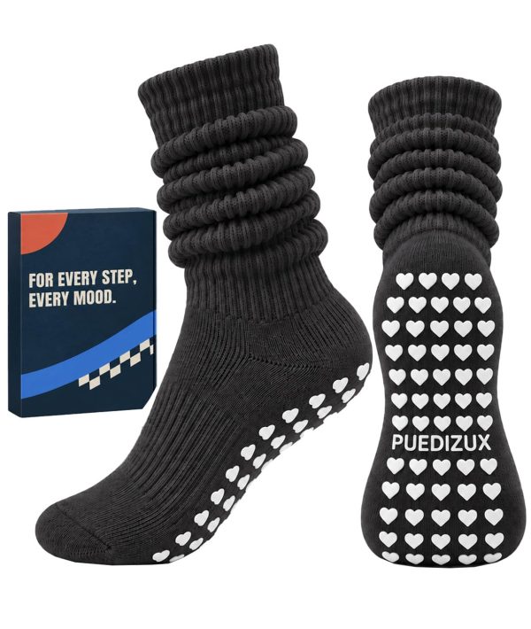 PLACEHOLDER Puedizux review 02 Puedizux review image: black studio socks with white grip dots. Product facts unverified.